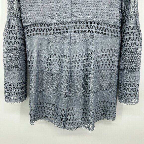 Bardot Romper Kristy Lace Blue Long Bell Sleeve Playsuit - Picture 10 of 12